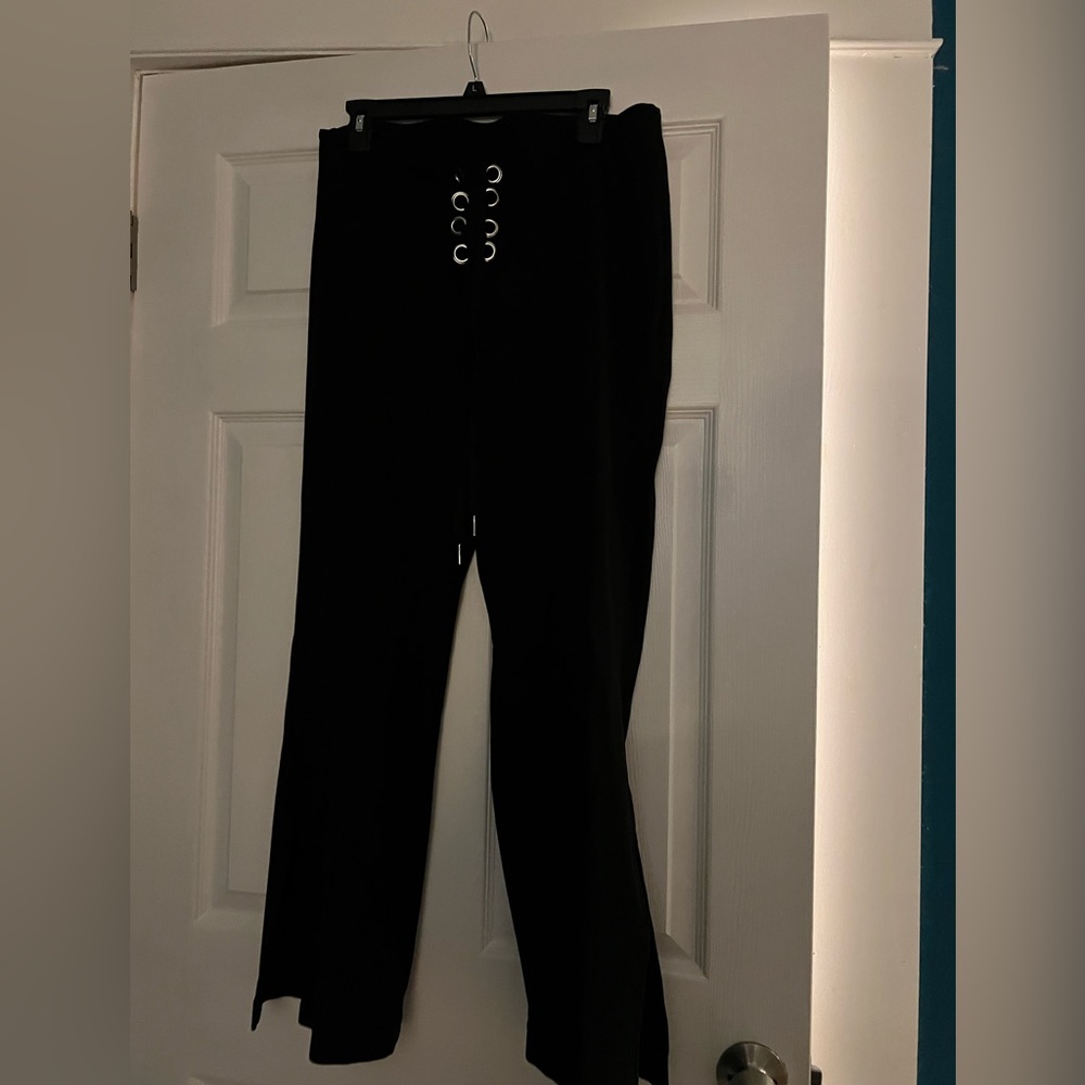 Blackmilk Push it ponte flare tie up pants XL